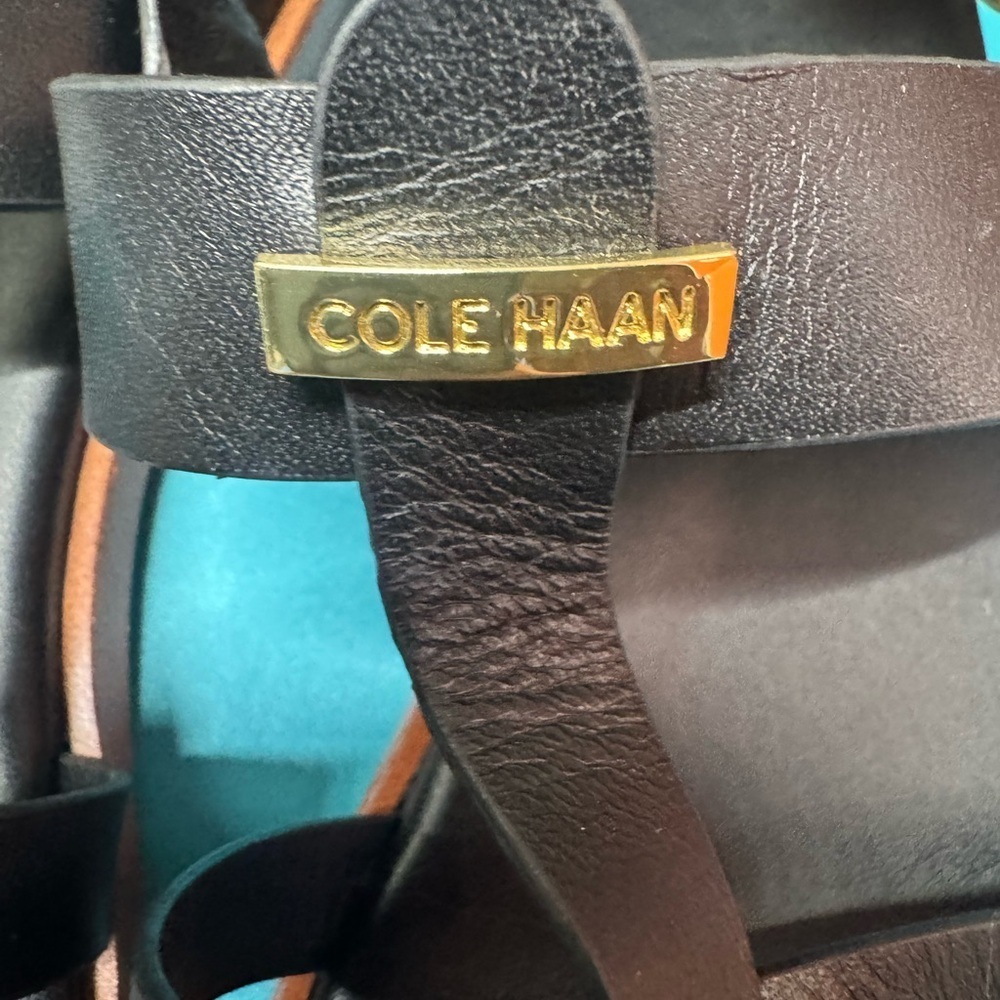 Cole Haan Black Leather Sandals - Picture 2 of 7